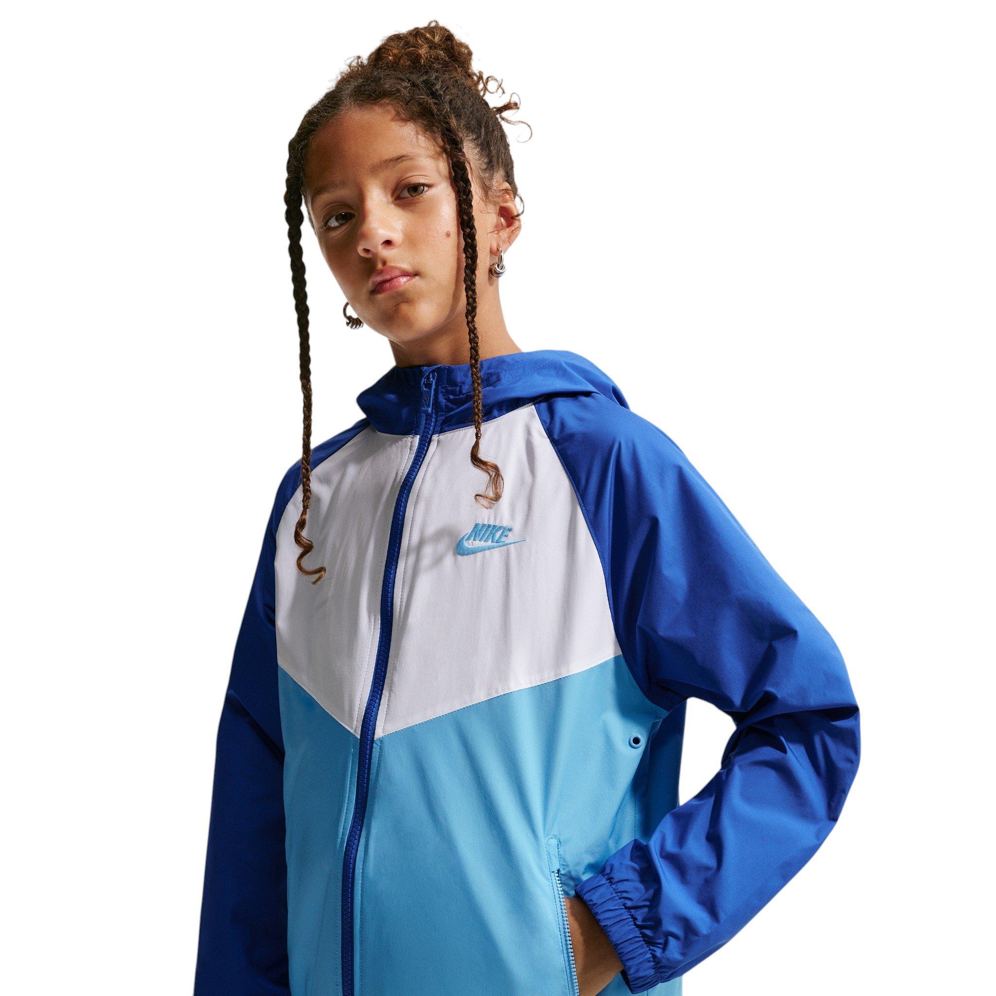 Nike Big Kids' Sportswear Windrunner Hooded Repel Jacket - Royal/Blue/White - ROYAL/BLUE/WHITE